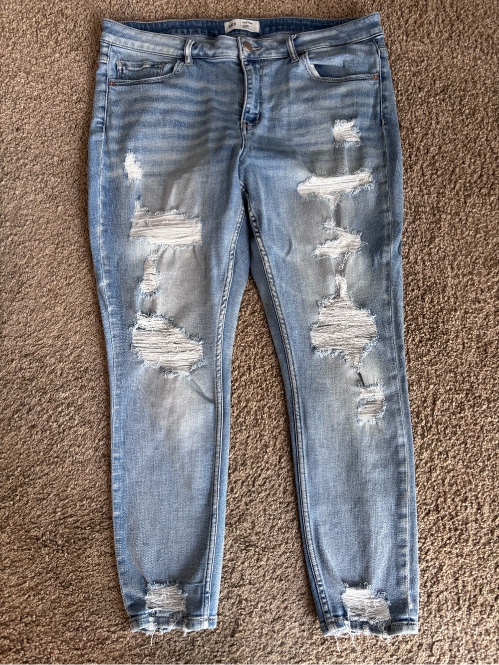 BKE Light Blue Distressed Skinny Jeans